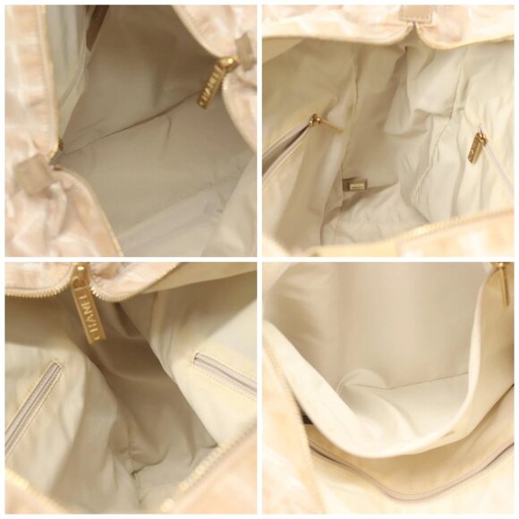 CHANEL New Travel Line Hand Bag Nylon Beige Gold CC Auth ep10569 - Picture 15 of 16